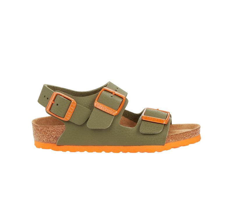 Milano Birkenstock Birko-flor Narrow Detske Zelene Oranžové | SK 433CTV